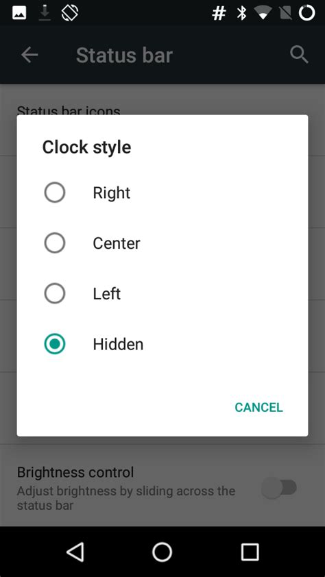 Remove Clock From Status Bar On Android