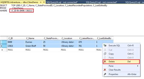 Remove Data In Sql Table