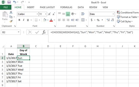 remove day of the week from date in excel