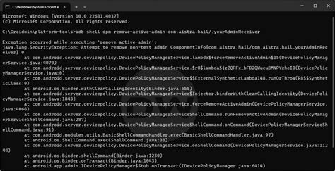 remove device admin adb