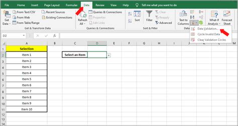 Remove Excel Drop Down List