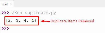 remove duplicate item in list python