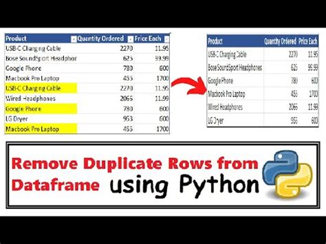 remove duplicate rows dataframe python