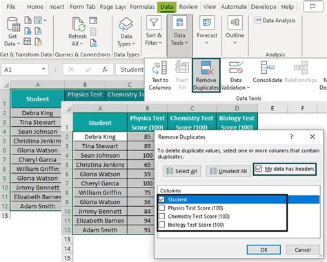 remove duplicates in excel from two columns