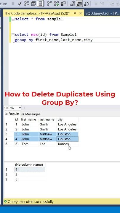 Remove Duplicates In Sql Group By