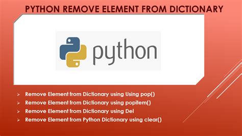 remove element from dictionary