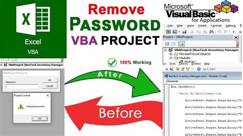 remove excel vba project password online