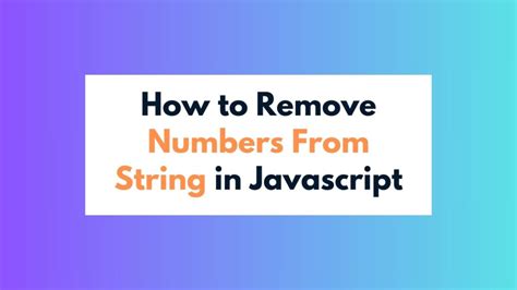 Remove Javascript Number