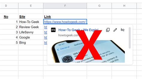 Remove Links Google Sheets