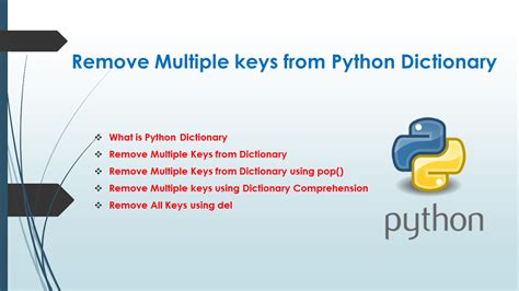 remove multiple items from dictionary python