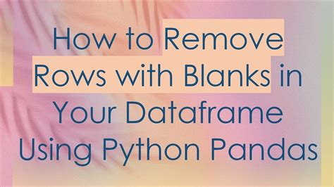 remove na from dataframe in python