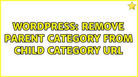 remove parent category from url wordpress