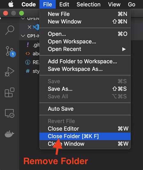 Remove Project Folder From Vscode