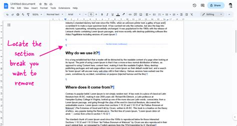 remove section breaks in google docs