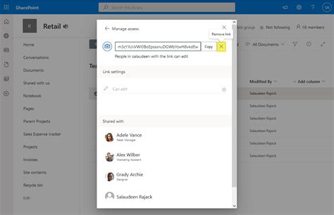 remove sharing links sharepoint online powershell