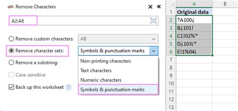 remove special characters from numbers in excel