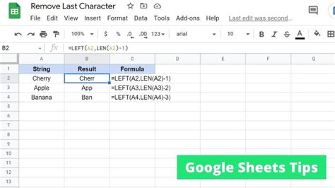 Remove String Google Sheets