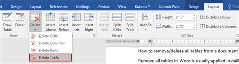 Remove Tables In Word