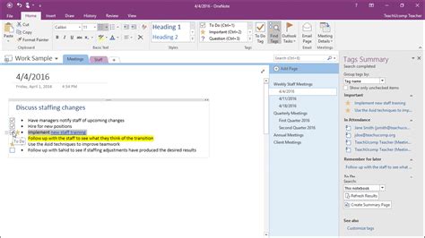 Remove Tags In Onenote 2016