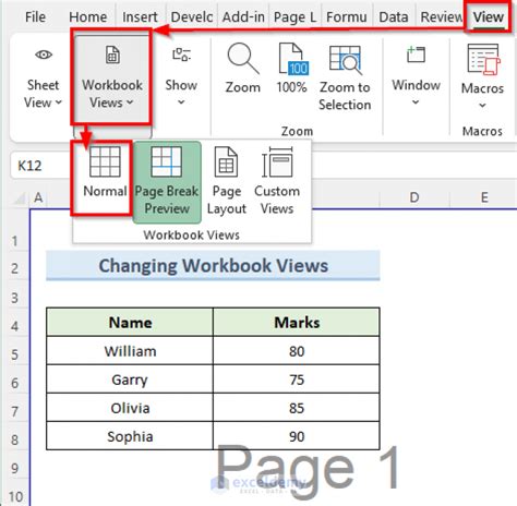 Remove Watermark In Excel Page 1