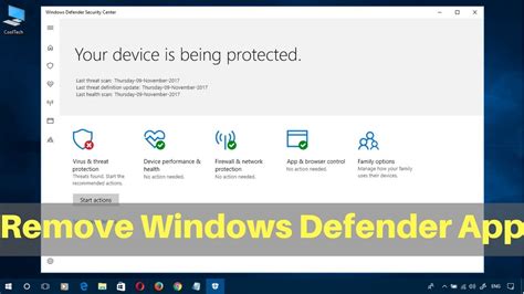 Remove Windows Defender Security Center