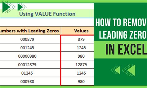 Removing Lead Zeros In Excel