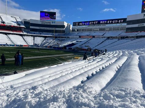removing snow from buffalo stadium video