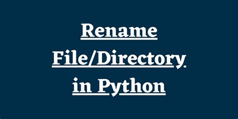 Rename Each File In Directory Python
