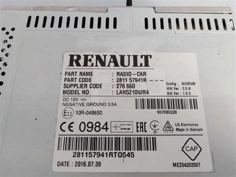 Code radio Renault Kangoo