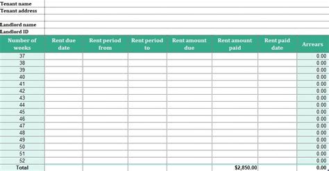 Rent Payment Tracker Spreadsheet 10+ Best Documents Free Download