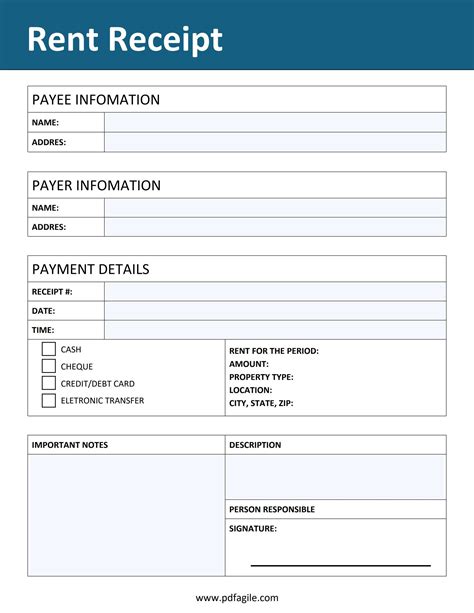 Rent Receipt Format Latest