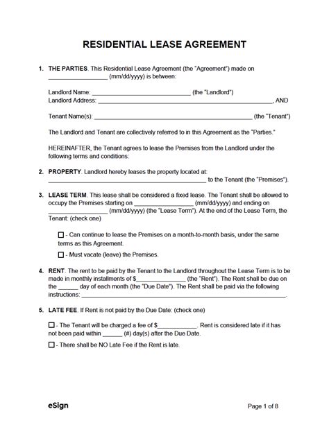rental agreement clauses