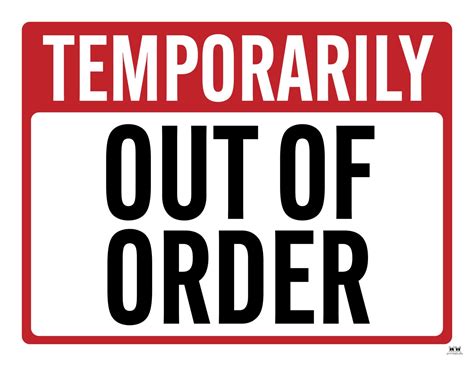 reorder an out of order sign bored button