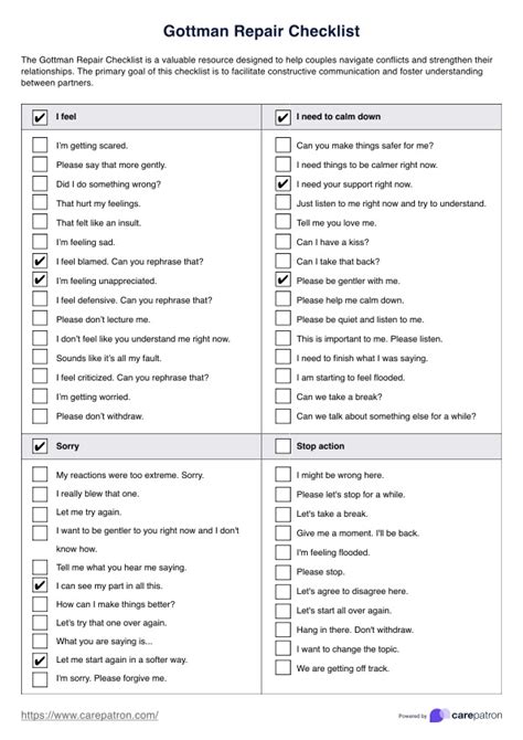 Repair Checklist