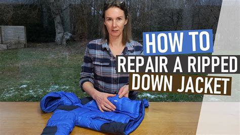 repairing a rip in a down jacket