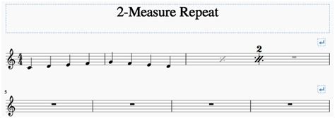 repeat 2 measures musescore