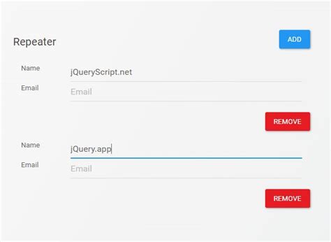 Repeater Jquery Plugin