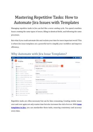 repetitive tasks in jira