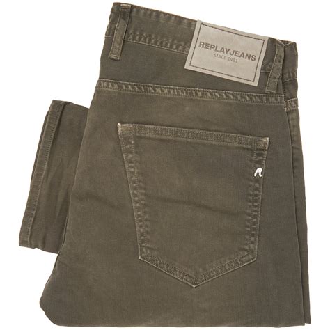 replay jeans mud green 317