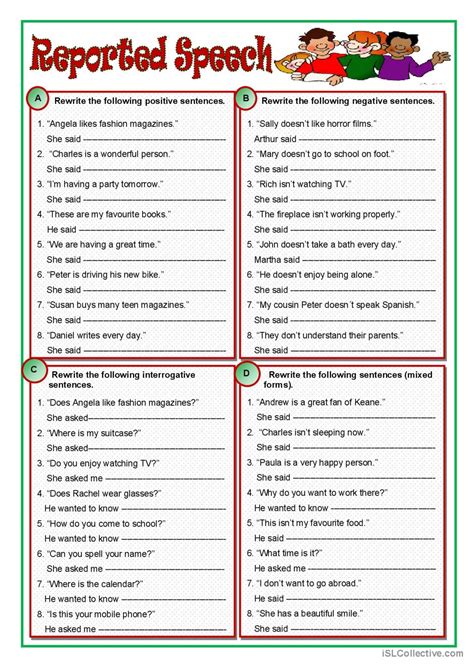 reported speech questions with answers pdf class 7