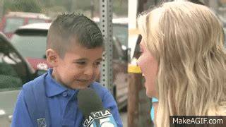 TV reporter makes boy cry on first day of school