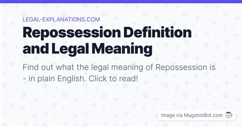 repossession meaning in tamil