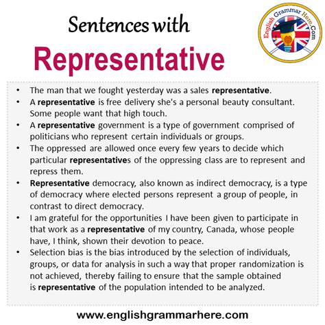 representative in a sentence