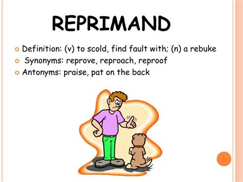reprimanded meaning in english with example