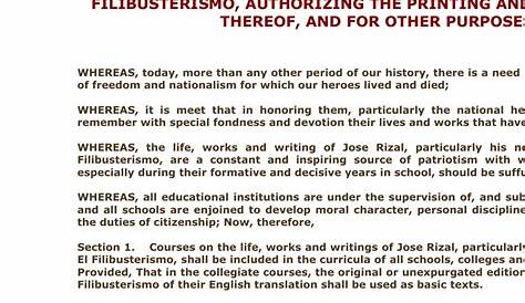 Rizal Law Homework - Republic Act 1425/ The Rizal Law What I want to