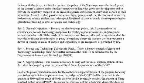 Republic act no. 7687 science scholarship | PDF
