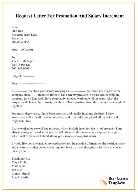 5+ Free Request Letter Template for Salary Sample & Example
