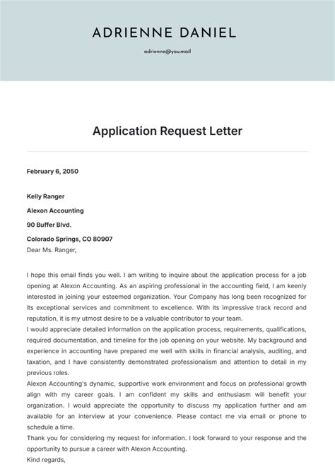 Request For Application Template