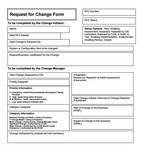 Request For Change Template Itil