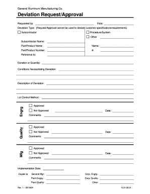 Request For Deviation Template